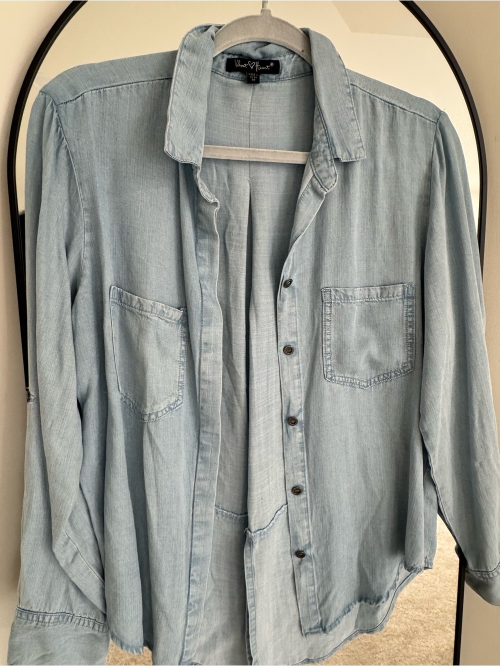 Velvet Heart Light Blue Casual Button-Down Shirt - Picture 2 of 6